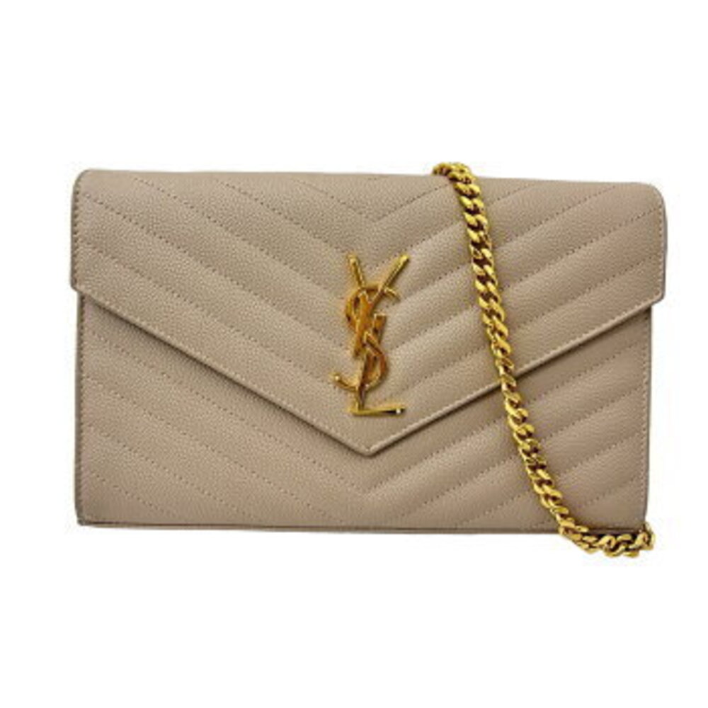 SAINT LAURENT YSL Cassandra Chain Wallet Bag Pink Shoulder